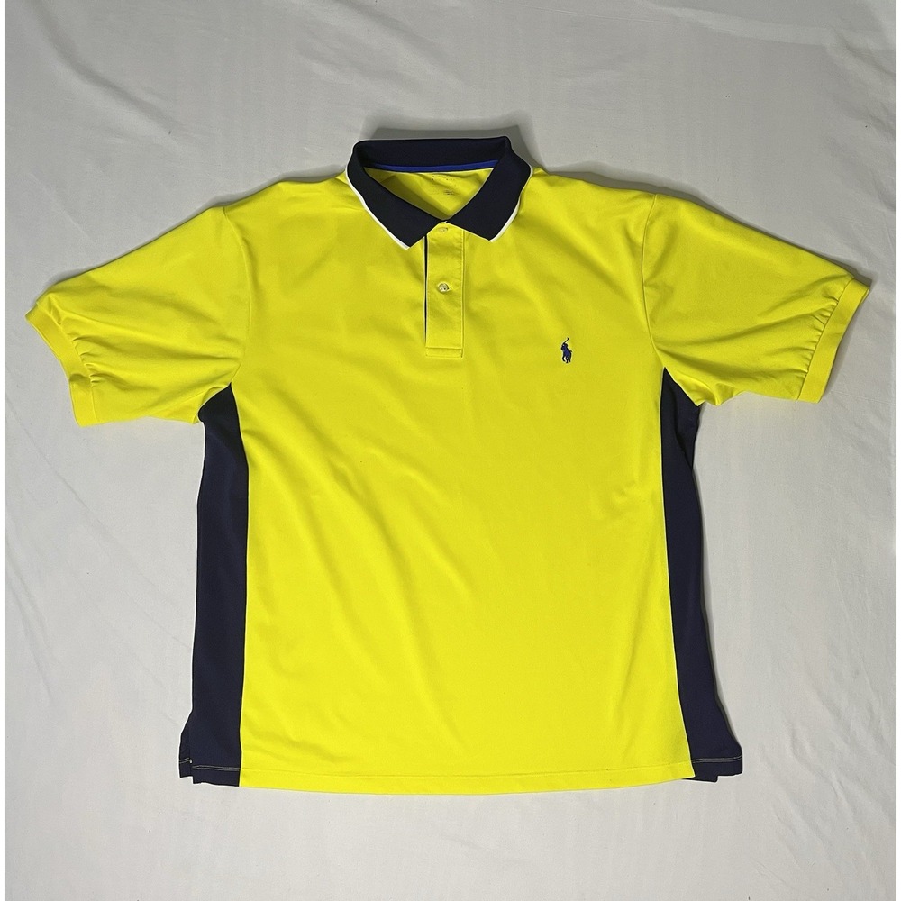 Polo Ralph Lauren Performance Golf Shirt Men's 2XL Color Block Short Sleeve